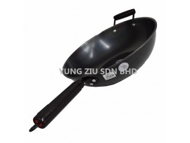 34CM WOOD HANDLE WOK(HULI)